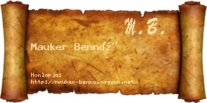 Mauker Bennó névjegykártya